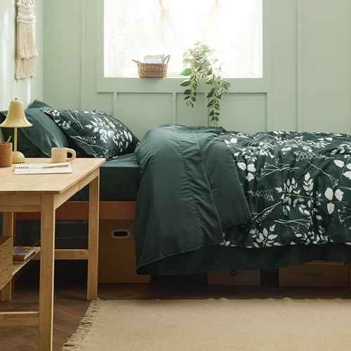 Floral Forest Green Comforter Set