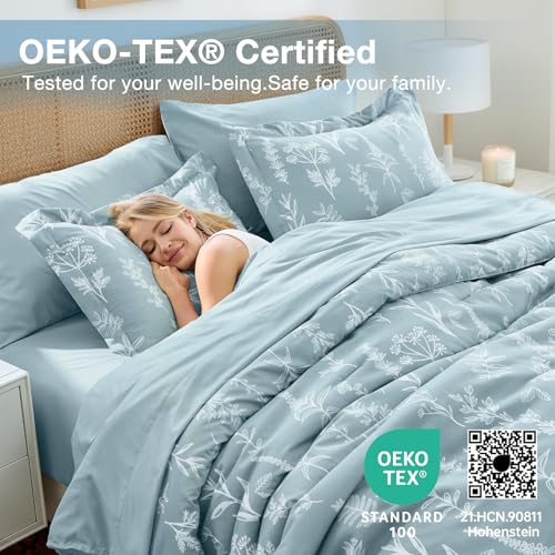 Mineral Blue Bed in a Bag King 7 Pieces