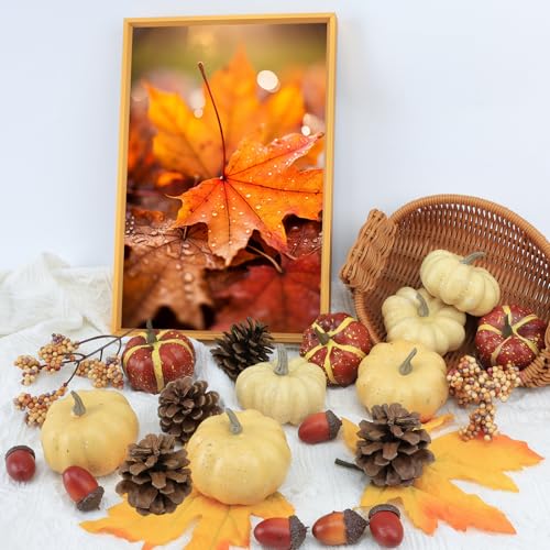 23Pcs Fake Pumpkins Fall Thanksgiving Decorations (23 Count)