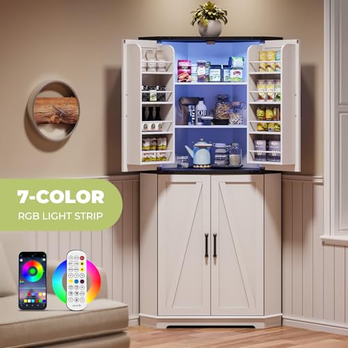 71" Corner Cabinet White