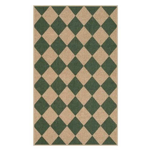 Checkered Easy Jute 3x5 Outdoor Patio Rug (18.148 Sq Ft)