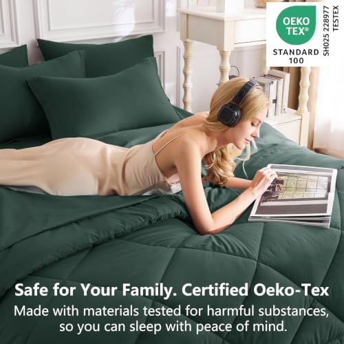Queen Comforter Set Forest Green