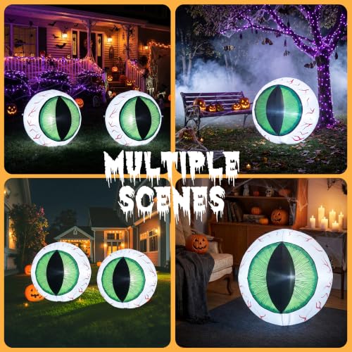 4FT Halloween Outdoor Inflatable Eyeball Yard Decor with LED Lights (4FT)