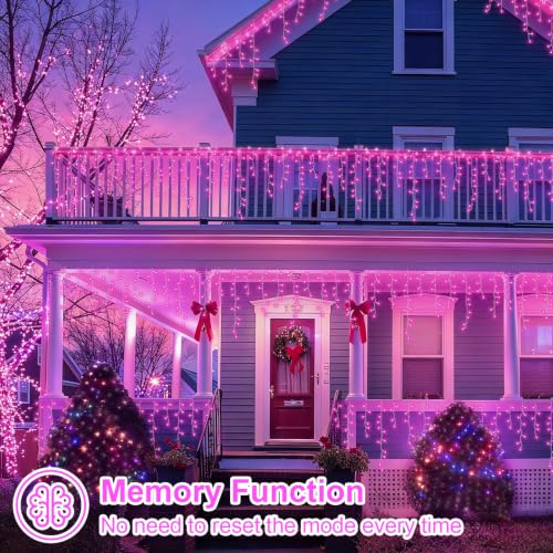 33ft 400 LED Pink Icicle Lights (33 Foot)