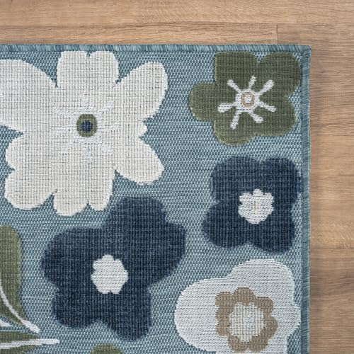 Outdoor Rug 9x12 Large Modern Floral Tropical Area Rugs for Outdoor and Indoor Patio Easy to Clean Non Shedding Living Room Porch Garden Washable Outside Carpet (108 Sq Ft)