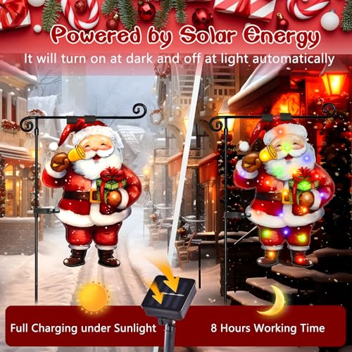 12x18 Lighted Christmas Santa Garden Flag