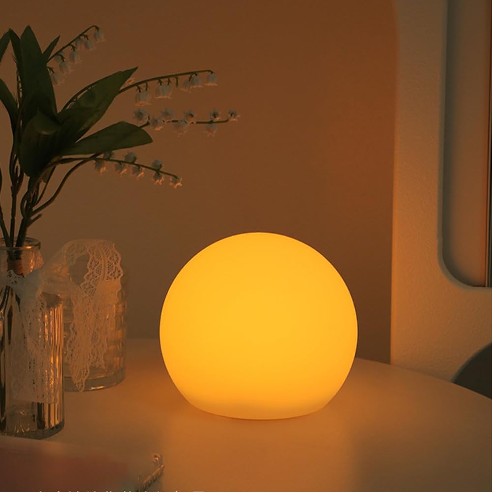 LED Globe Orb Light, 6-in LED Light Ball for Kid, 16 Dimmable Colors & 4 Modes Light Up Ball Mood Lamp w/Remote, Rechargeable Orb Night Lights Waterproof Outdoor Globe Lights for Home/Nursery/Party