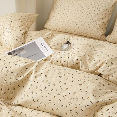 Vintage Botanical Floral Comforter Set King Size with 2 Pillowcases
