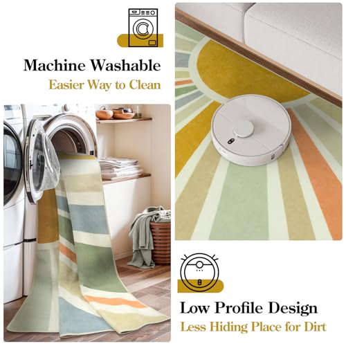 Boho Machine Washable 6x9 Area Rugs for Living Room (54 Sq Ft)