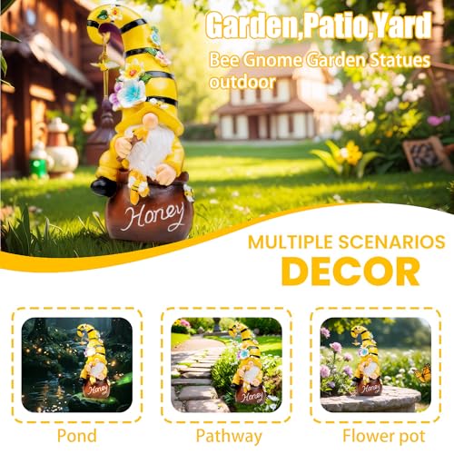 13" Garden Solar Spring Gnomes Statues Outdoor