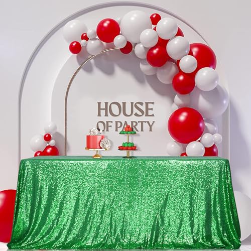 Sequin Tablecloth 50x72 Inch Green for Wedding Party