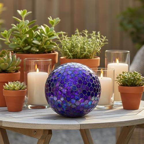 Sunnydaze 10" Mosaic Glass Gazing Ball for Garden