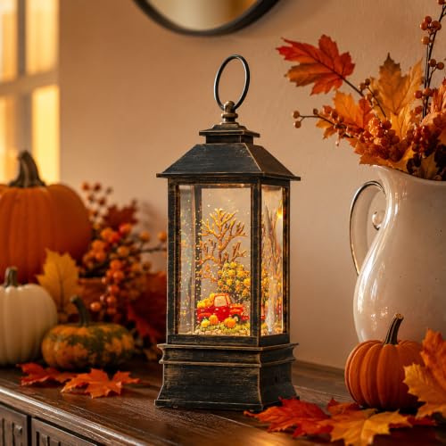 10'' Fall Snow Globe Lantern