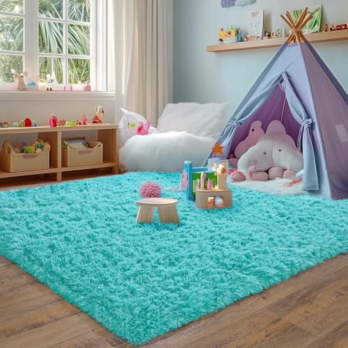 Super Soft Fluffy Rug for Living Room Bedroom Large Comfy Modern Shaggy Fuzzy Plush Indoor Nursery Classroom Home Decor Bedside Rug with Non (54 Sq Ft)