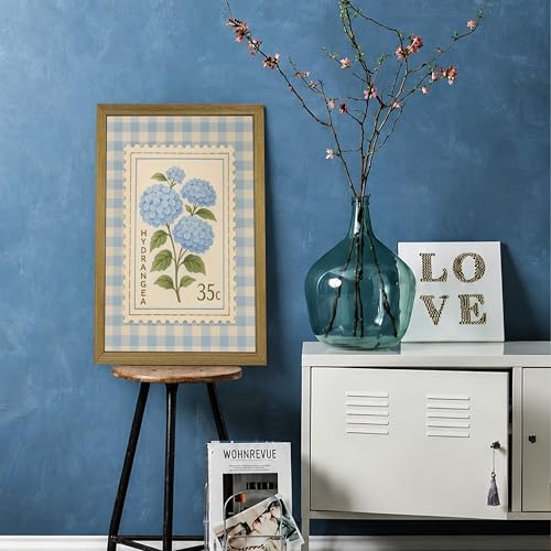 Framed Blue Hydrangea Canvas Wall Art