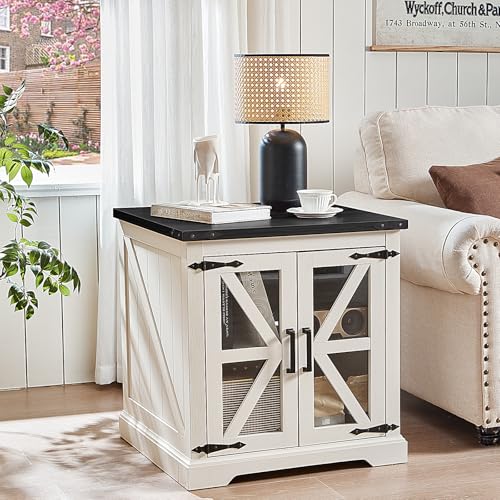 24'' End Table Set 2 with Charger for Living Room (2 Count)
