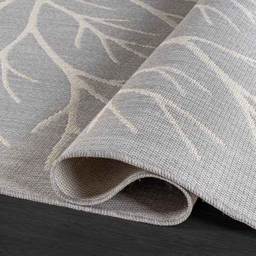 Washable Indoor Outdoor Rug 10x14 Modern Area Rugs Branch Pattern Non Shedding Waterproof Easy Clean Patio Deck Porch Living Room Bedroom Garden RV (140 Sq Ft)