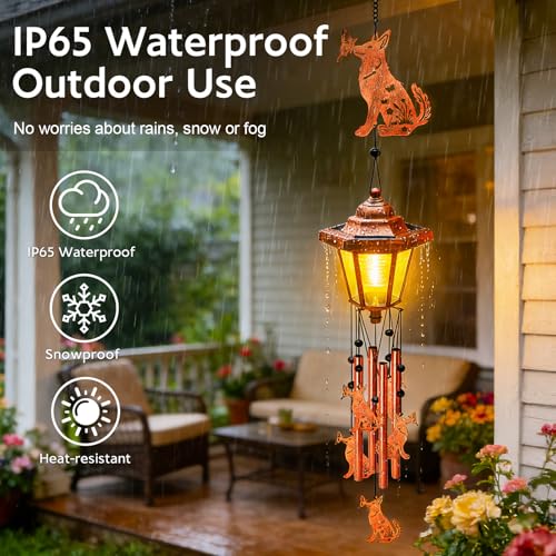 Dog Solar Wind Chimes for Outside