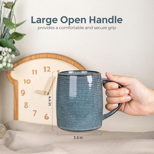 Large Ceramic Coffee Mugs Set of 6 (6 Count)