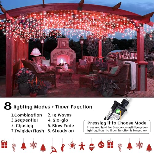 99ft Icicle Lights for Outside