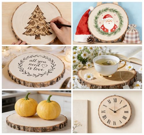 8Pcs Natural Wood Slices for Centerpieces (8 Count)