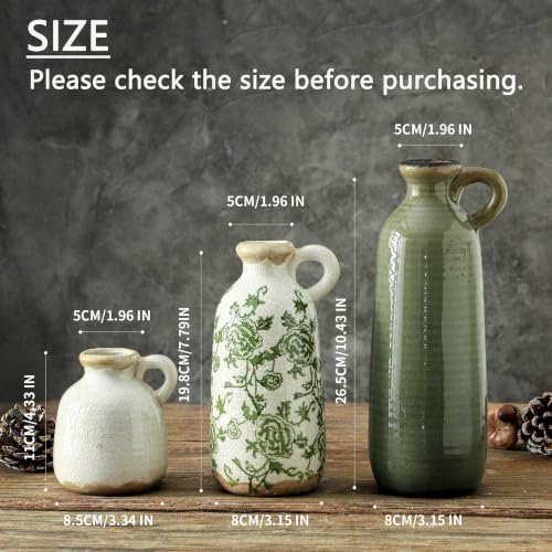 Vintage Vase Set of 3 with Handle (3 Count)