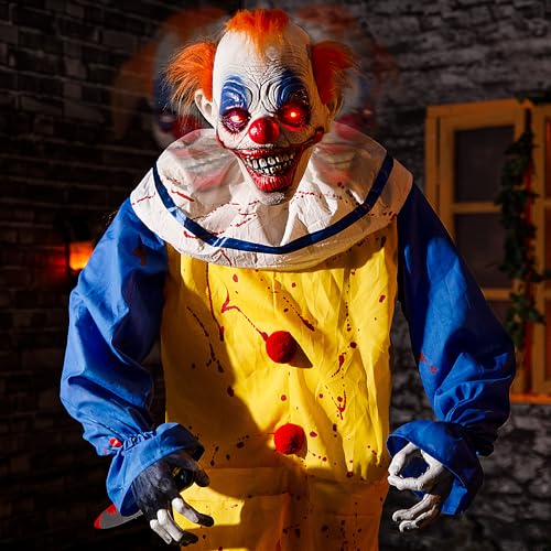 Halloween Animatronic 6ft Killer Clown Decorations