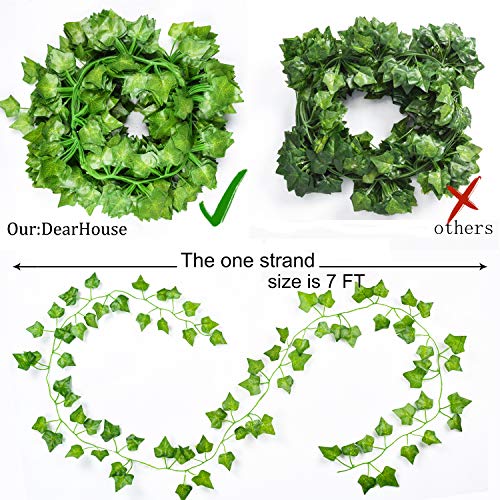 84 Feet 12 Strands Artificial Ivy Leaf Plants Vine Hanging Garland Fake Foliage Flowers Home Kitchen Garden Office Wedding Wall Decor