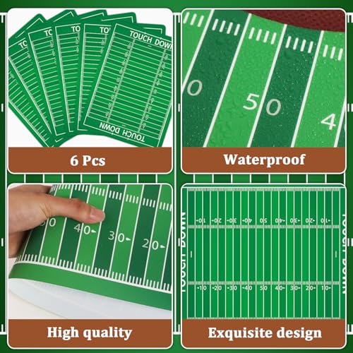 Football Placemats Set of 6 Sports Plastic Table Mat 17×13×0.04in (6 Count)