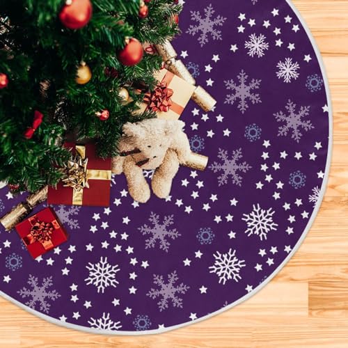 Christmas Purple Snowflakes Tree Skirt