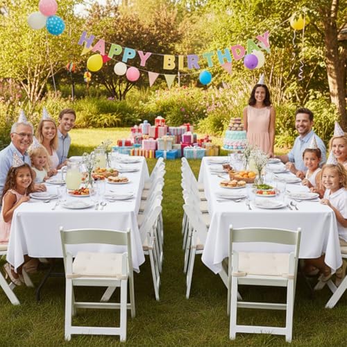 White Tablecloths for 8 Foot Rectangle Tables (6 Count)