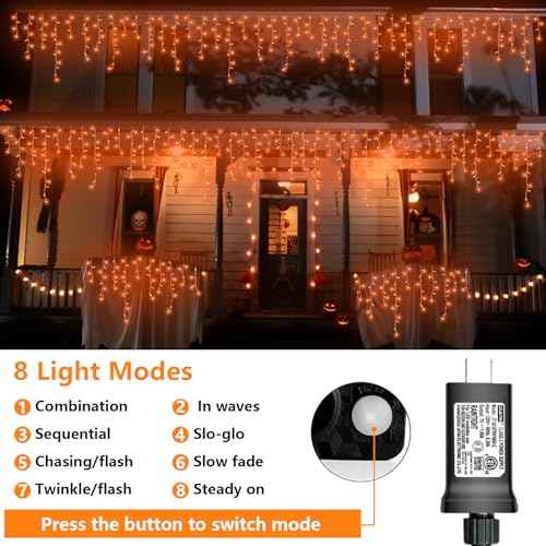Orange Lights for Halloween (99 Foot)