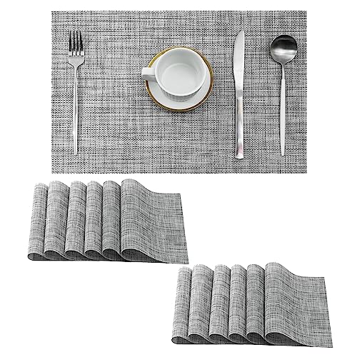 Linen Grey Placemats Set of 12 (12 Count)