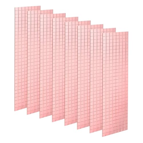 8 Sheet 3840 Pieces Self Adhesive Mirror Mosaic Tiles 5x5mm Small Square Mirror Tiles Sticker Disco Ball Stickers Mini Glass Tiles for DIY Craft Party Home Decoration (3840 Count)