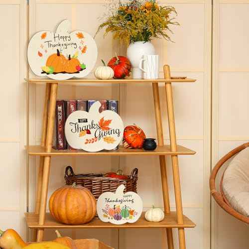 Wooden Pumpkins Ornaments to Paint Halloween Thanksgiving Decoration Cutouts Unfinished 6Pack (6 Count)