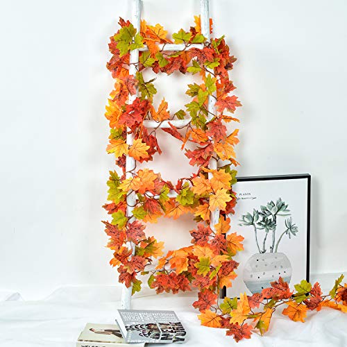 2 Pack Fall Maple Leaf Garland Artificial Maple Garland (2 Count)
