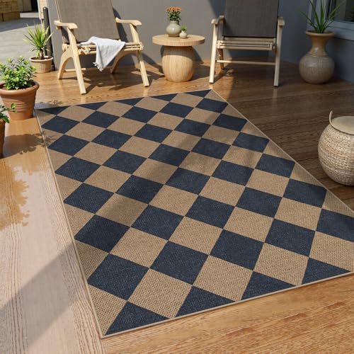 Checkered Easy Jute 3x5 Outdoor Rug