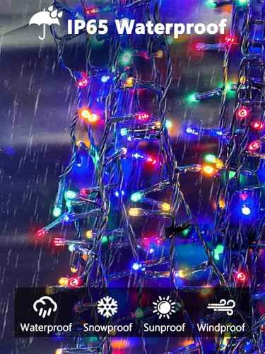 Solar Christmas Lights Outdoor 2 Pack 200 LED 66FT String Light Multicolor (2 Count)