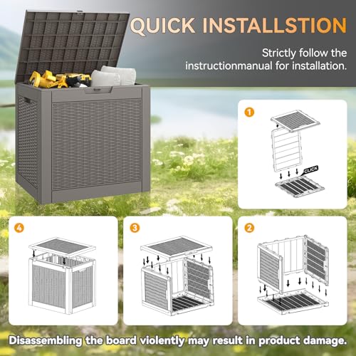 33 Gallon Outdoor Storage Box Waterproof Deck Box for Patio