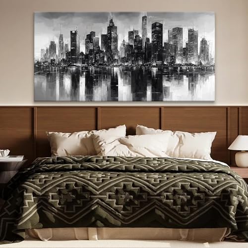 New York City Wall Art Brooklyn Bridge Wall Art For Living Room Office Bedroom Cityscape Canvas Art Wall Decor Paintings Picture For Bedroom Home Wall Decor Chicago Artwork For Walls 29 × 58 In