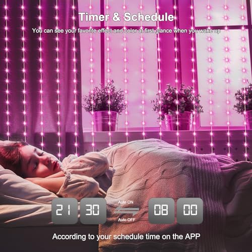 Smart Curtain Lights 6.6 x 9.8Ft 16 Million Colors Changing (300 Count)