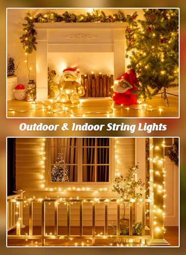 2 Pack Solar Christmas String Lights Outdoor (144 Foot)