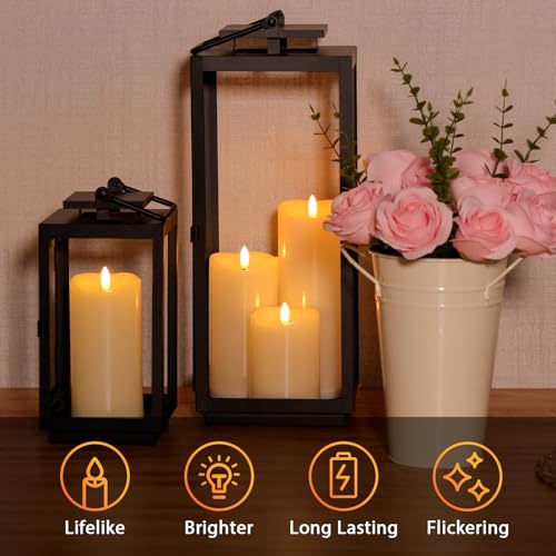 Outdoor Flameless Candles with Remote Timer (3 Count)