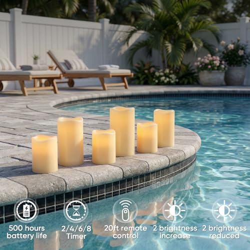 Outdoor Waterproof Flameless Candles with Timer (3 Count)