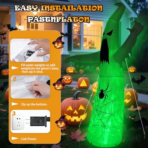 Halloween Inflatable Ghost Decoration (8FT Thriller Spider Ghost)