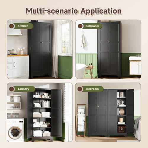 75" H Metal Storage Cabinet with 2 Doors and 4 Shelves