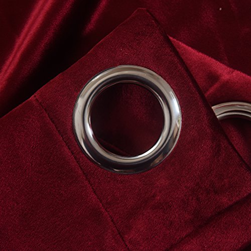 Set of 2 Velvet Room Darkening Blackout Curtain Panel Drapes Drapery 52 Inch Wide by 63 Inch Length with Grommet (2 Count)