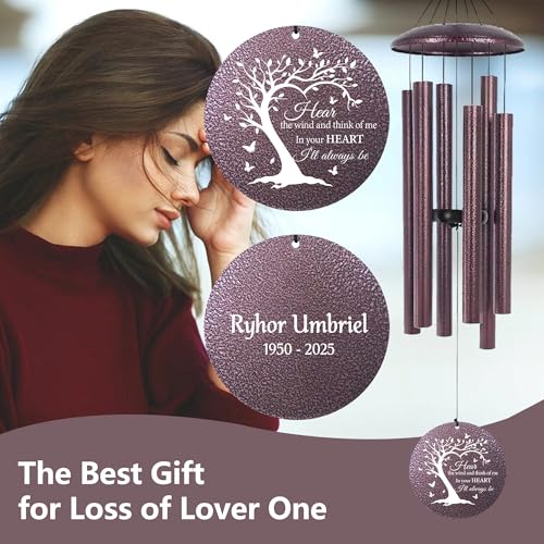 Memorial Wind Chime Personalized Name Date for Loss of Loved One Mother Father