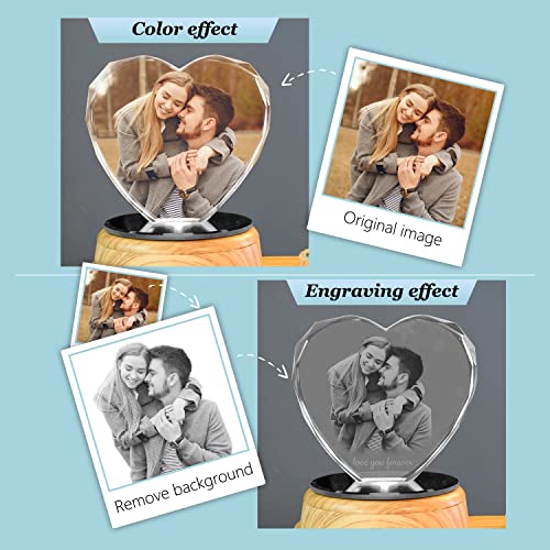 Personalized Heart Crystal Print with Your Photo