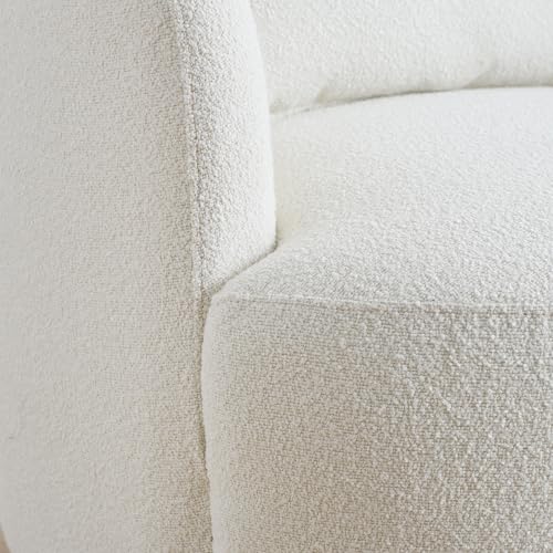34" W Sherpa Swivel Barrel Accent Chair with Pillow
